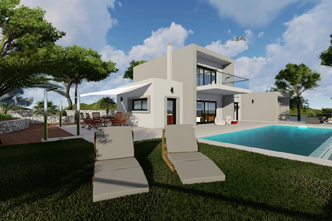 villa en Benissa(Fustera) en vente, construit 160 m², aire acondicionado, terrain 1000 m², 3 chambre, 2 salle de bains, piscina, ref.: BP-3092BEN-3