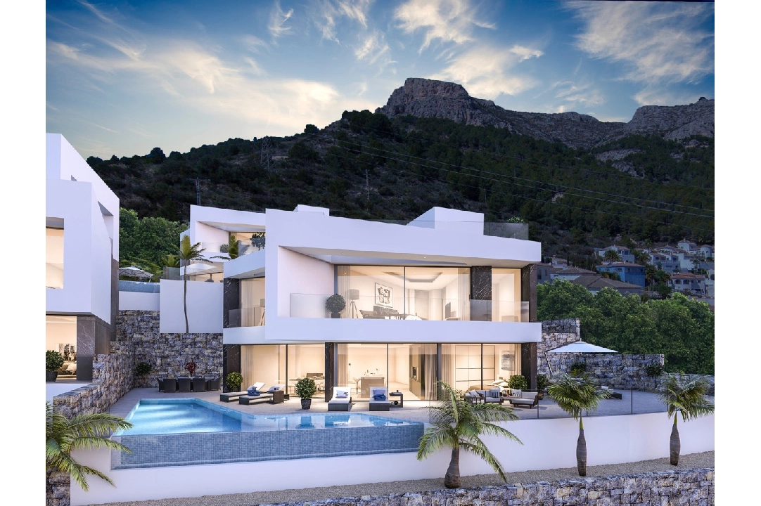 villa en Calpe en vente, construit 410 m², aire acondicionado, terrain 675 m², 4 chambre, 4 salle de bains, piscina, ref.: CA-H-1371-AMB-3