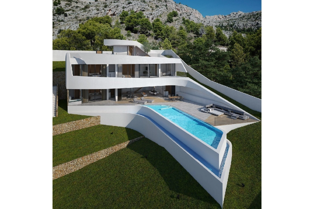 villa en Altea en vente, construit 280 m², ano de construccion 2019, + calefaccion suelo, terrain 973 m², 4 chambre, 4 salle de bains, ref.: NL-NLD1086-2