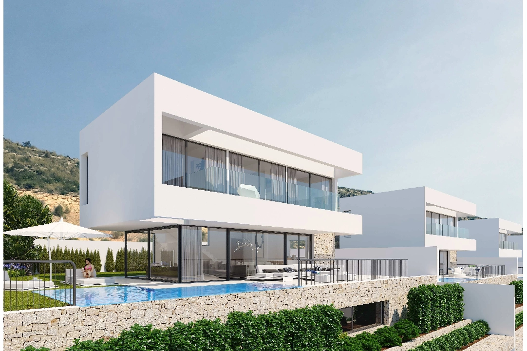 villa en Finestrat en vente, construit 207 m², ano de construccion 2019, + calefaccion suelo, aire acondicionado, terrain 561 m², 3 chambre, 3 salle de bains, piscina, ref.: NL-NLD1114-1