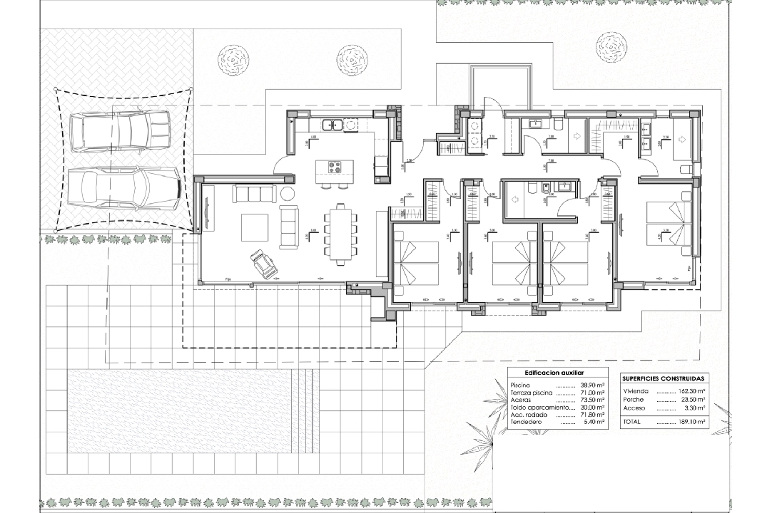 villa en Calpe en vente, construit 192 m², aire acondicionado, terrain 800 m², 4 chambre, 3 salle de bains, piscina, ref.: BI-CA.H-442-4