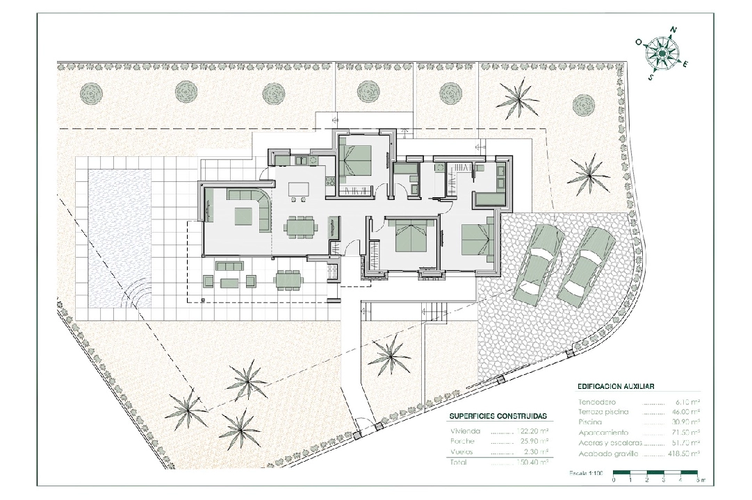 villa en Benissa en vente, construit 150 m², aire acondicionado, terrain 800 m², 3 chambre, 2 salle de bains, piscina, ref.: CA-H-1579-AMB-6