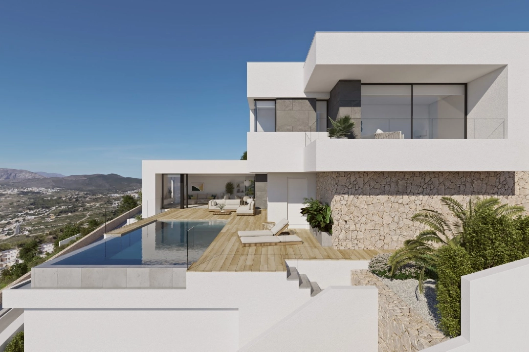 villa en Cumbre del Sol(Residencial Plus Jazmines) en vente, construit 198 m², terrain 807 m², 3 chambre, 3 salle de bains, piscina, ref.: VA-AJ224-4