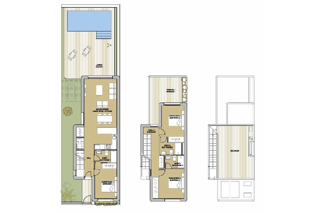 villa en Mil Palmeras en vente, construit 173 m², estado nuevo, terrain 264 m², 3 chambre, 3 salle de bains, piscina, ref.: HA-MPN-140-E01-5