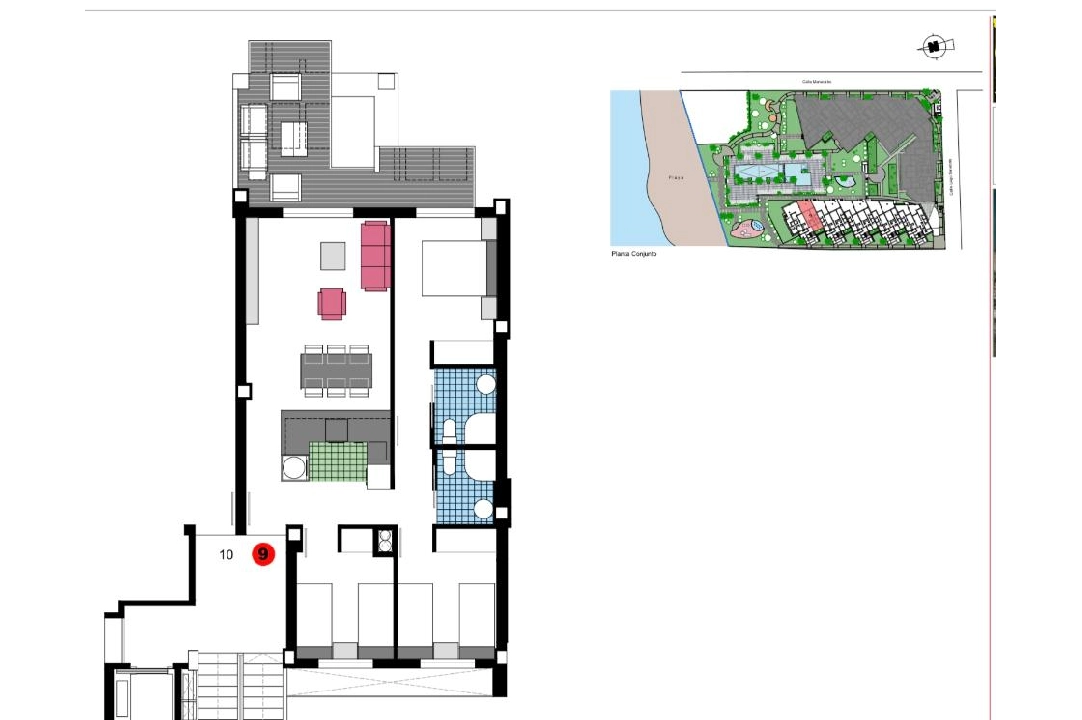 apartamento en la planta superior en Denia en vente, construit 85 m², ano de construccion 2023, estado como nuevo, + KLIMA, aire acondicionado, 3 chambre, 2 salle de bains, piscina, ref.: AS-1823-20