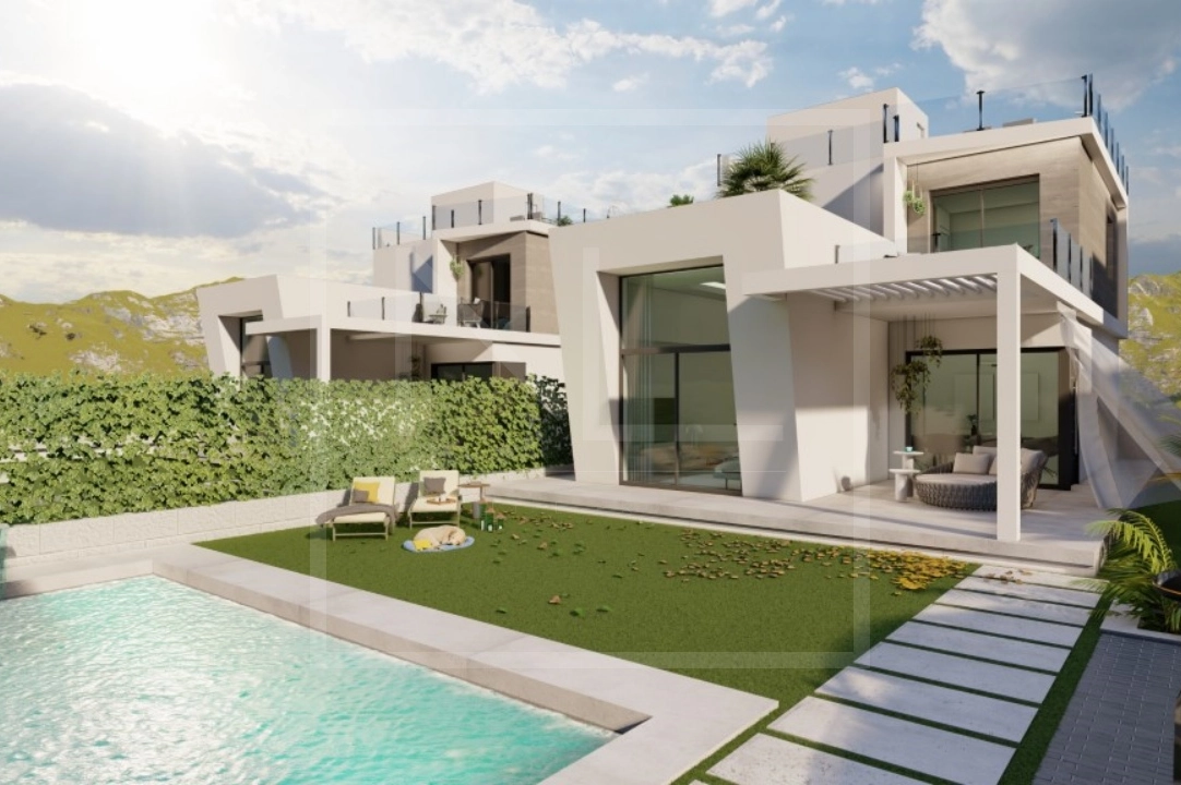 villa en Finestrat en vente, construit 163 m², ano de construccion 2024, + calefaccion central, aire acondicionado, terrain 393 m², 3 chambre, 3 salle de bains, piscina, ref.: NL-NLD1470-16