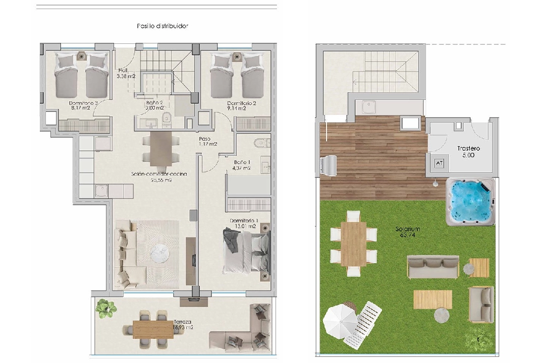 atico en Santa Pola en vente, construit 251 m², estado nuevo, 3 chambre, 2 salle de bains, piscina, ref.: HA-SPN-702-A04-15