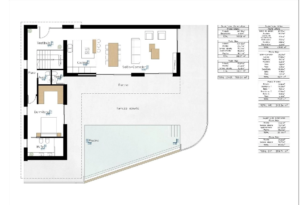 villa en Benissa(Fustera) en vente, construit 359 m², aire acondicionado, terrain 1040 m², 4 chambre, 3 salle de bains, piscina, ref.: AM-11858DA-3700-8