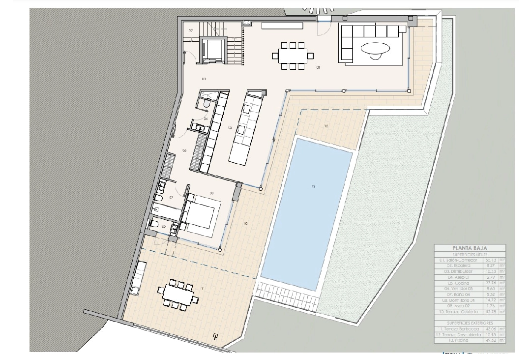 villa en Altea(Altea Hills) en vente, construit 610 m², aire acondicionado, terrain 1302 m², 4 chambre, 4 salle de bains, piscina, ref.: BP-3622ALT-27