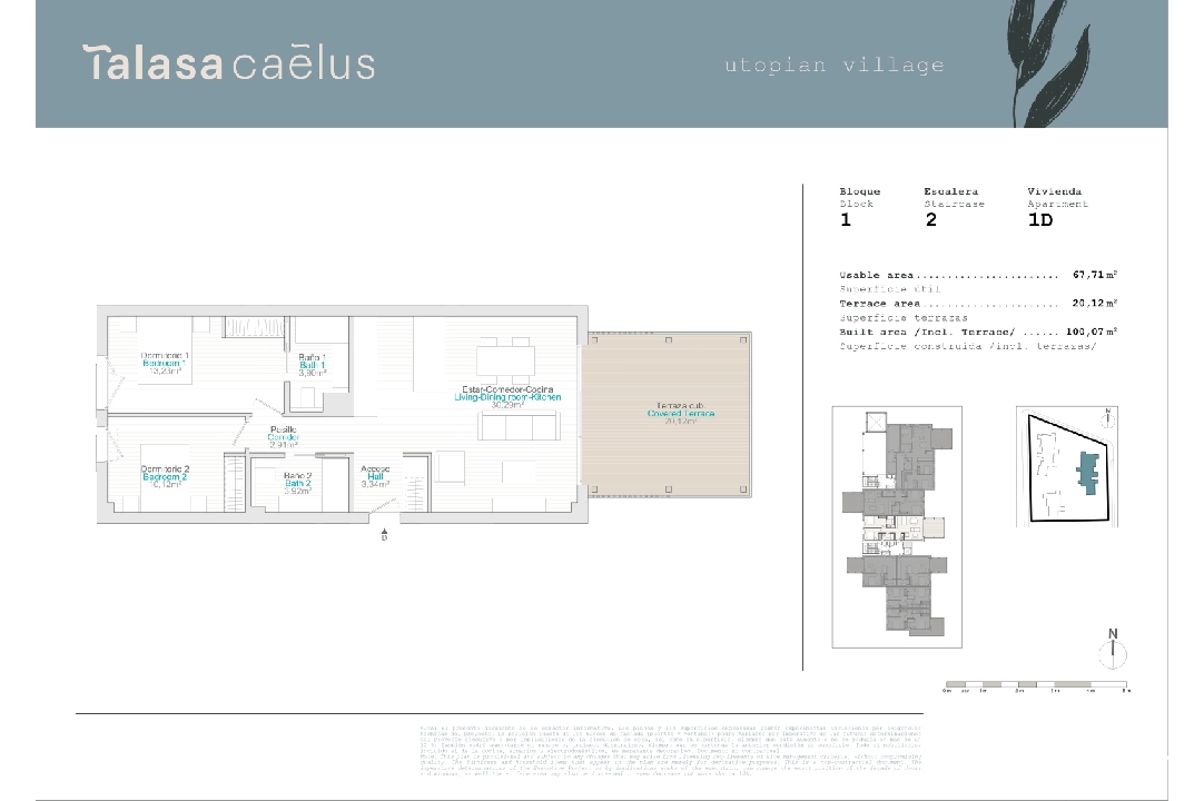 appartement en El Vergel en vente, construit 66 m², ano de construccion 2024, terrain 20 m², 2 chambre, 2 salle de bains, ref.: TC-B1-2A-2