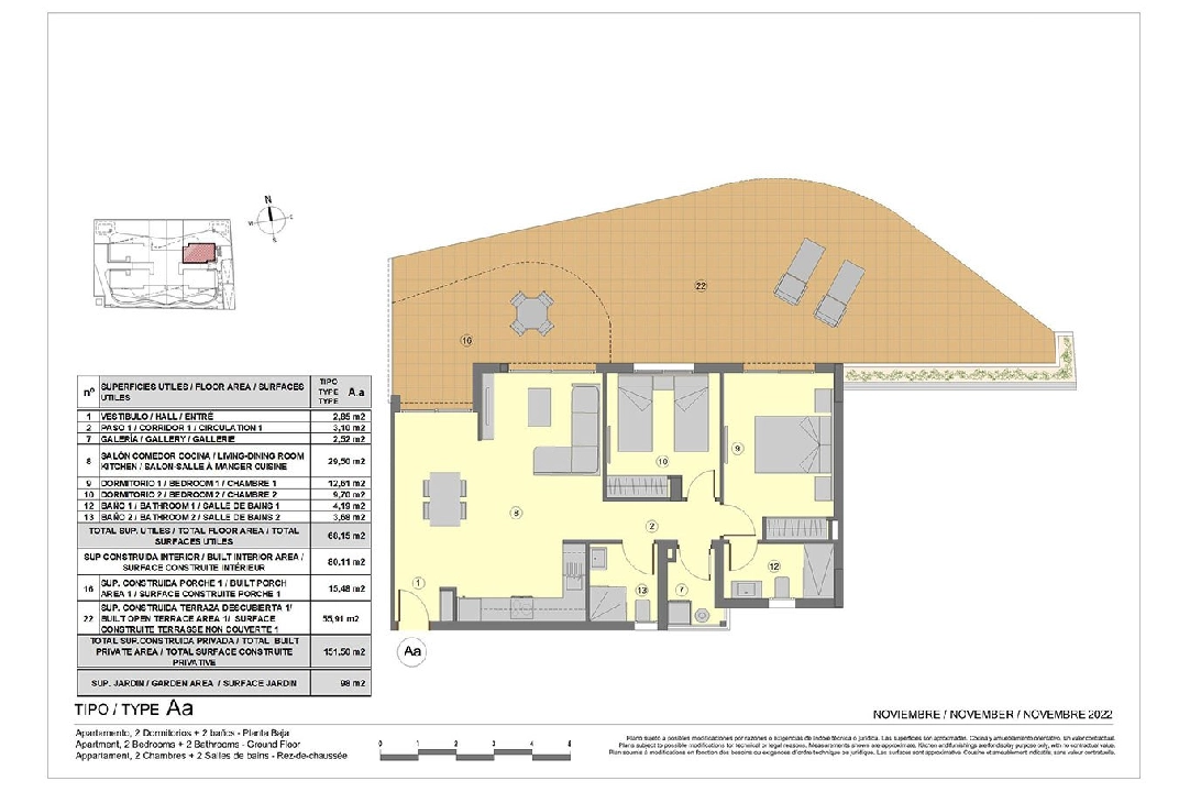 apartamento en la planta superior en Punta Prima en vente, construit 91 m², estado nuevo, aire acondicionado, 2 chambre, 2 salle de bains, piscina, ref.: HA-PPN-401-A01-15