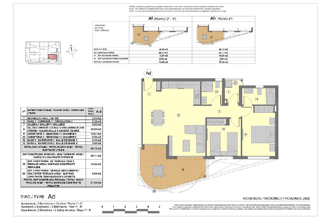 apartamento en la planta superior en Punta Prima en vente, construit 91 m², estado nuevo, aire acondicionado, 2 chambre, 2 salle de bains, piscina, ref.: HA-PPN-401-A01-16