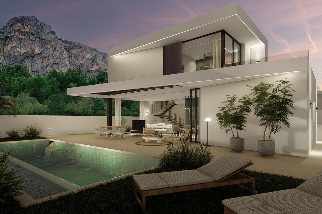 villa en Polop en vente, construit 307 m², estado nuevo, aire acondicionado, terrain 378 m², 3 chambre, 3 salle de bains, piscina, ref.: HA-PON-241-E01-22