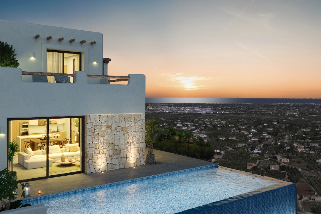 villa en Pedreguer(Monte Solana I) en vente, construit 252 m², ano de construccion 2025, aire acondicionado, terrain 608 m², 3 chambre, 2 salle de bains, piscina, ref.: UM-UV-SERPIS-12