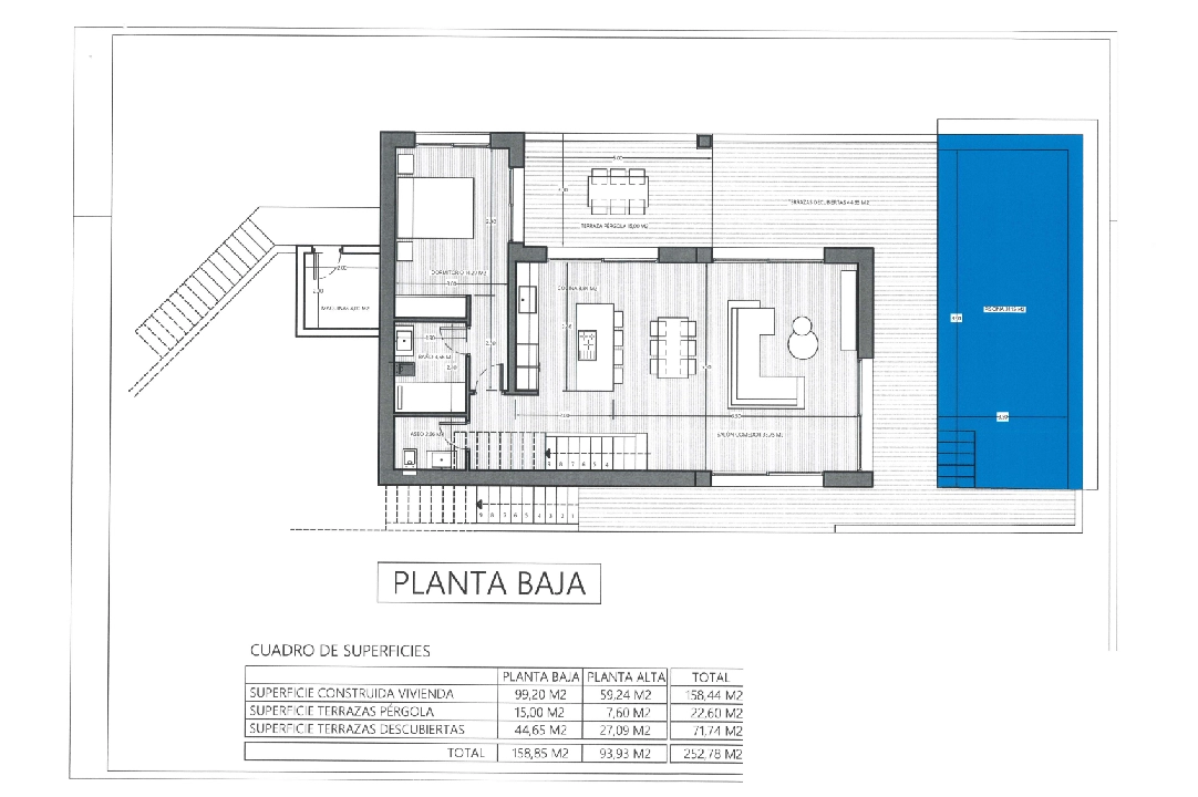 villa en Pedreguer(Monte Solana I) en vente, construit 252 m², ano de construccion 2025, aire acondicionado, terrain 608 m², 3 chambre, 2 salle de bains, piscina, ref.: UM-UV-SERPIS-15