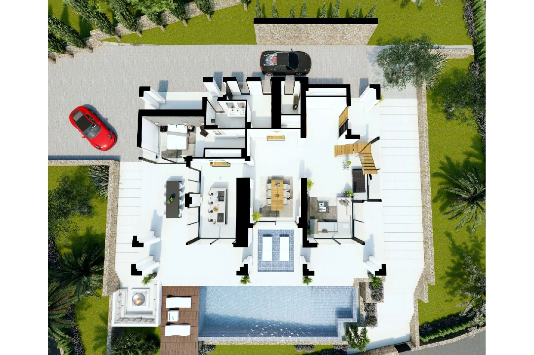 villa en Benissa(La Fustera) en vente, construit 615 m², ano de construccion 2023, aire acondicionado, terrain 1347 m², 4 chambre, 3 salle de bains, piscina, ref.: BI-BE.H-902-20