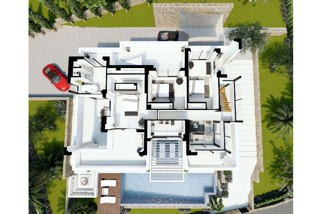 villa en Benissa(La Fustera) en vente, construit 615 m², ano de construccion 2023, aire acondicionado, terrain 1347 m², 4 chambre, 3 salle de bains, piscina, ref.: BI-BE.H-902-21