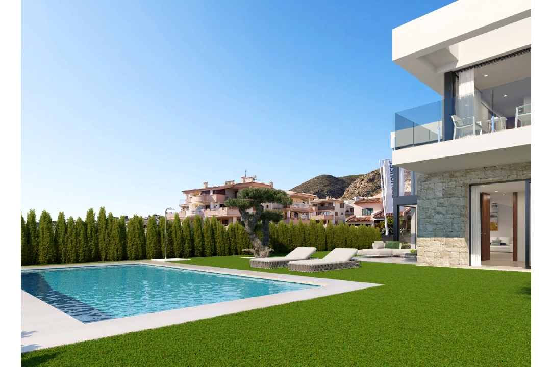 villa en Finestrat en vente, construit 282 m², ano de construccion 2023, + KLIMA, aire acondicionado, terrain 482 m², 3 chambre, 3 salle de bains, piscina, ref.: BI-AL.H-032-11