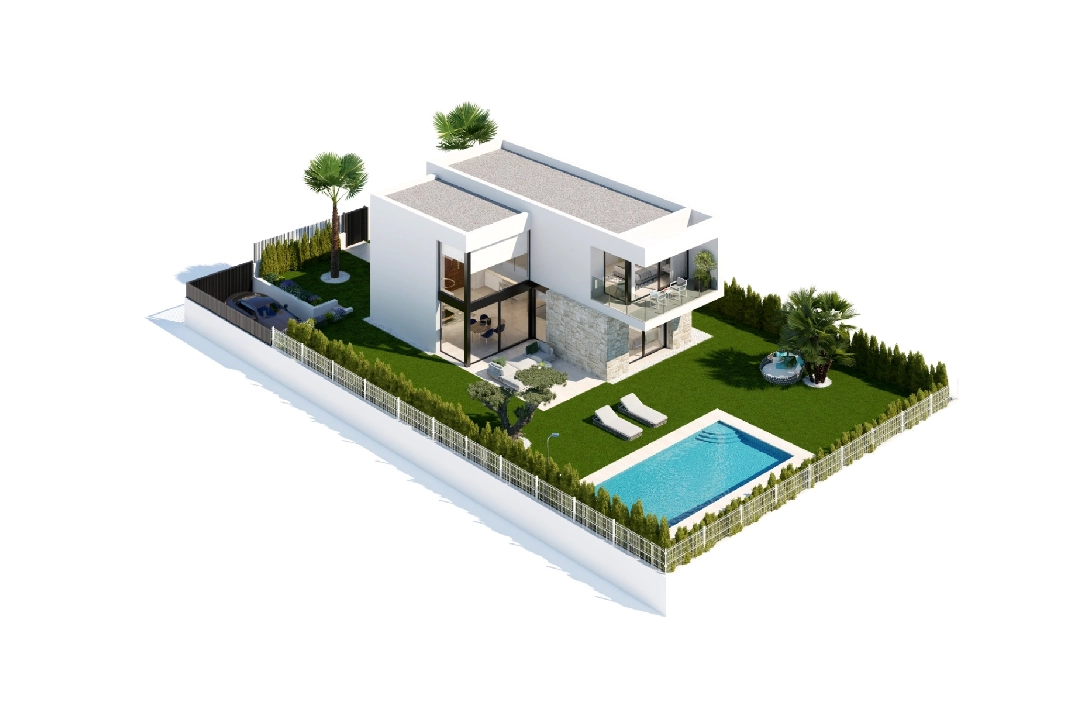 villa en Finestrat en vente, construit 282 m², ano de construccion 2023, + KLIMA, aire acondicionado, terrain 482 m², 3 chambre, 3 salle de bains, piscina, ref.: BI-AL.H-032-14