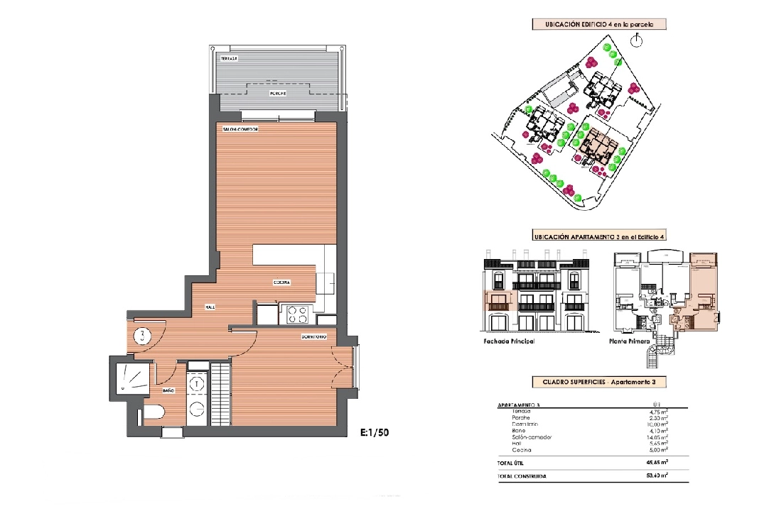 appartement en Denia(Denia) en vente, construit 54 m², aire acondicionado, 1 chambre, 1 salle de bains, piscina, ref.: CA-A-1761-AMBI-3