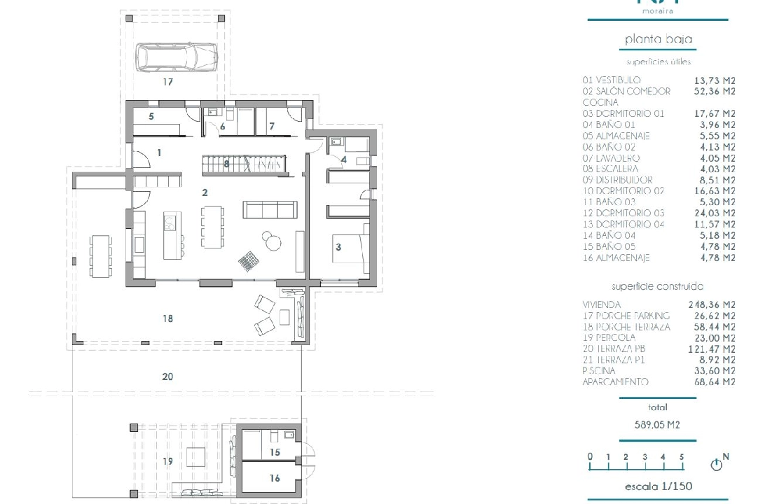 villa en Moraira en vente, construit 248 m², aire acondicionado, terrain 800 m², 4 chambre, 5 salle de bains, piscina, ref.: BI-MT.H-795-11