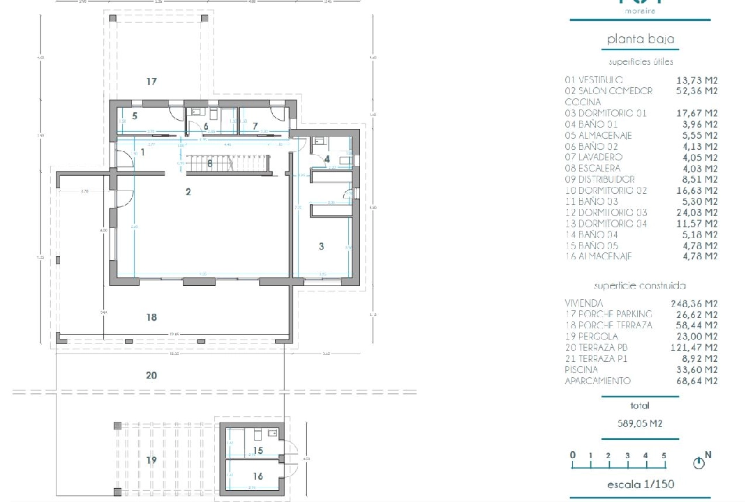 villa en Moraira en vente, construit 248 m², aire acondicionado, terrain 800 m², 4 chambre, 5 salle de bains, piscina, ref.: BI-MT.H-795-12