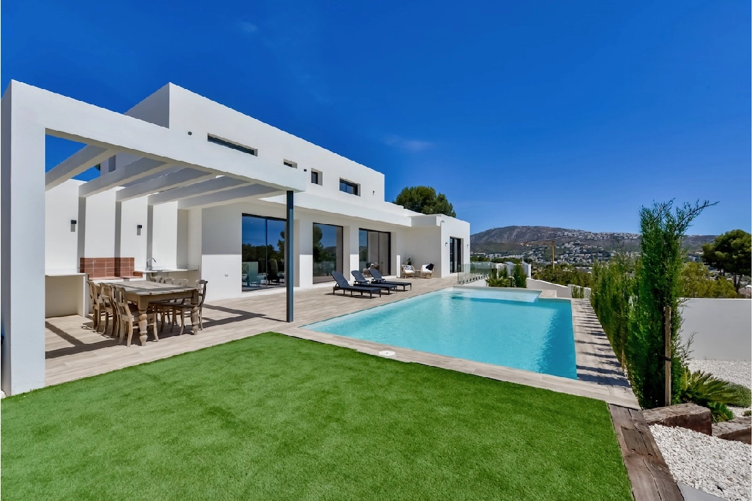 villa en Moraira(La Sabatera) en vente, construit 259 m², aire acondicionado, terrain 811 m², 4 chambre, 3 salle de bains, piscina, ref.: CA-H-1766-AMBI-1