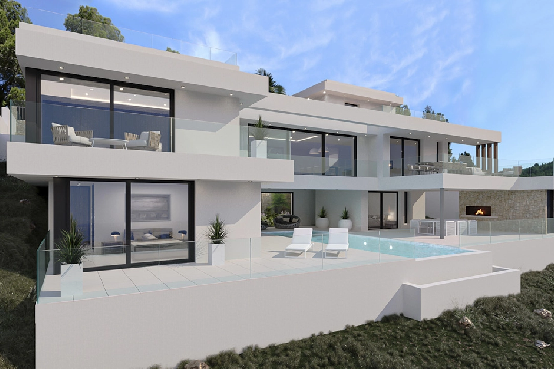 villa en Calpe(Partida Empedrola) en vente, construit 453 m², aire acondicionado, terrain 1013 m², 4 chambre, 5 salle de bains, ref.: BP-4308CAL-1