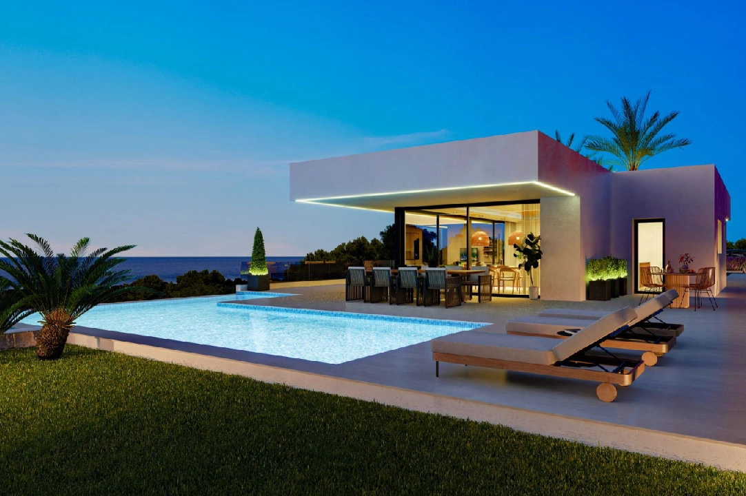 villa en Denia(San Juan) en vente, construit 322 m², ano de construccion 2026, + calefaccion central, aire acondicionado, terrain 1600 m², 4 chambre, 4 salle de bains, piscina, ref.: AS-0524-14