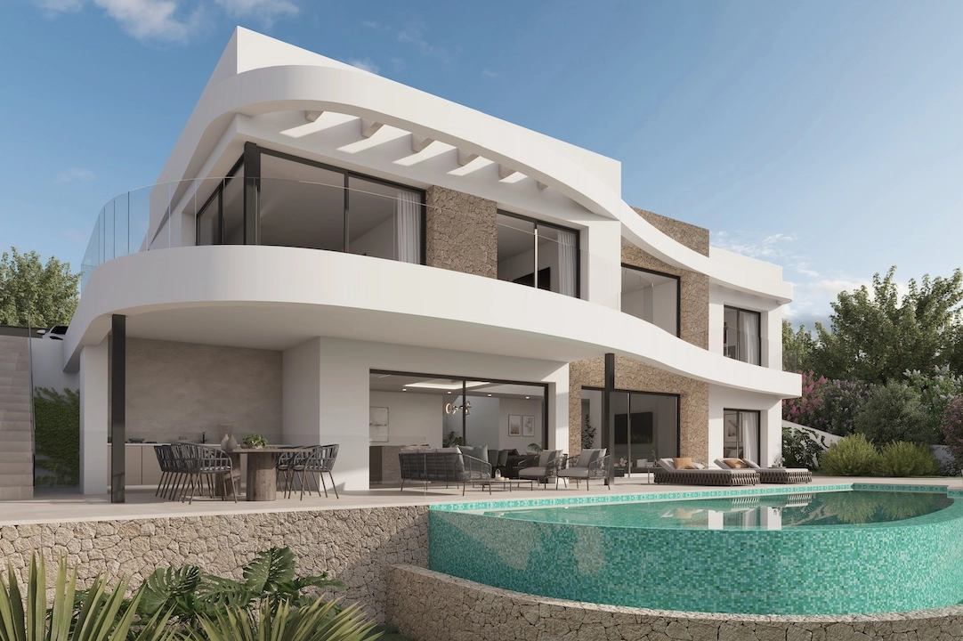 villa en Moraira(La Sabatera) en vente, construit 185 m², aire acondicionado, terrain 801 m², 4 chambre, 4 salle de bains, piscina, ref.: CA-H-1786-AMB-3