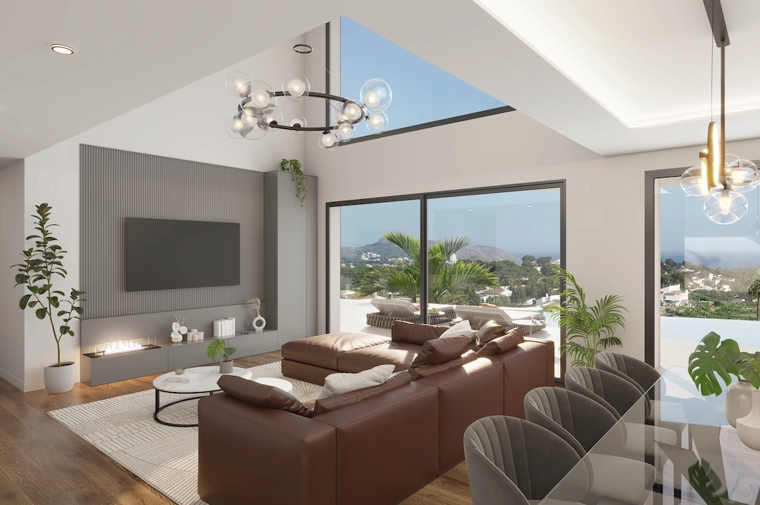 villa en Moraira(La Sabatera) en vente, construit 185 m², aire acondicionado, terrain 801 m², 4 chambre, 4 salle de bains, piscina, ref.: CA-H-1786-AMB-4