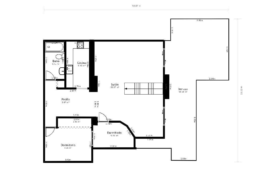 appartement en Moraira(Moraira Centre) en vente, construit 110 m², terrain 440 m², 4 chambre, 1 salle de bains, ref.: CA-A-1789-AMBE-31