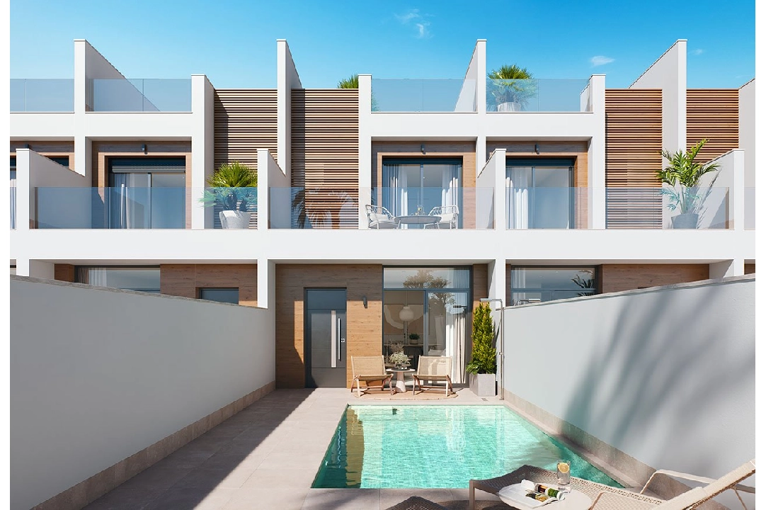 adosado en San Pedro del Pinatar en vente, construit 157 m², estado nuevo, terrain 92 m², 3 chambre, 2 salle de bains, piscina, ref.: HA-SAN-115-R01-1