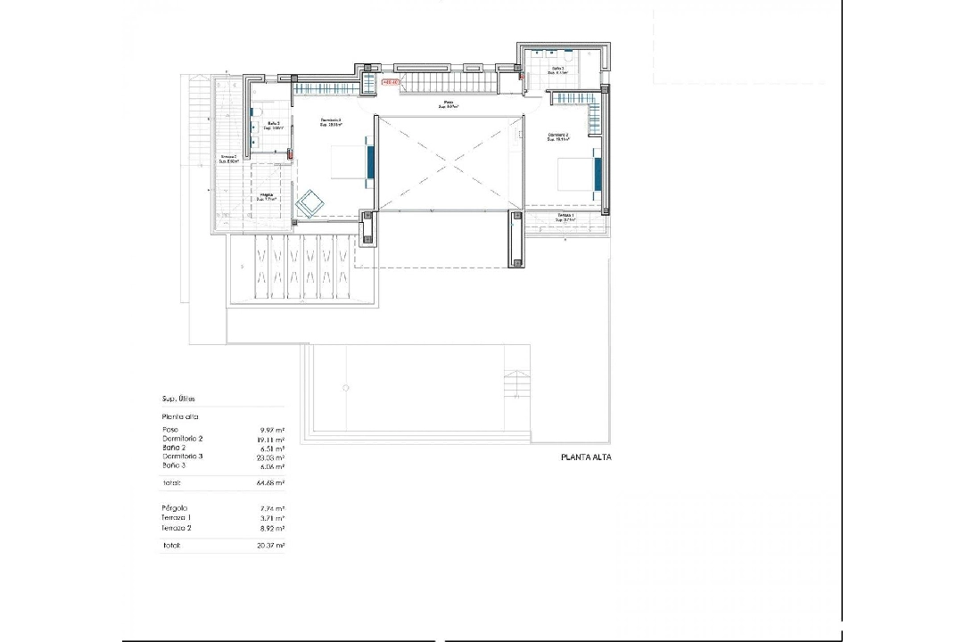 villa en Moraira en vente, construit 434 m², ano de construccion 2019, aire acondicionado, terrain 800 m², 4 chambre, 3 salle de bains, piscina, ref.: AM-11856DA-5