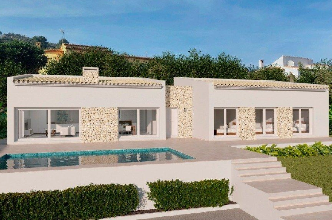 villa en Moraira en vente, construit 149 m², ano de construccion 2024, aire acondicionado, terrain 800 m², 3 chambre, 2 salle de bains, piscina, ref.: AM-11855DA-1