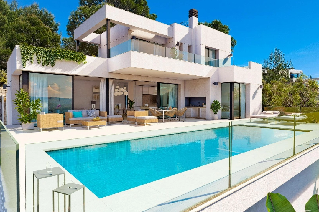 villa en Calpe en vente, construit 209 m², ano de construccion 2024, aire acondicionado, terrain 1000 m², 3 chambre, 3 salle de bains, piscina, ref.: AM-11967DA-1