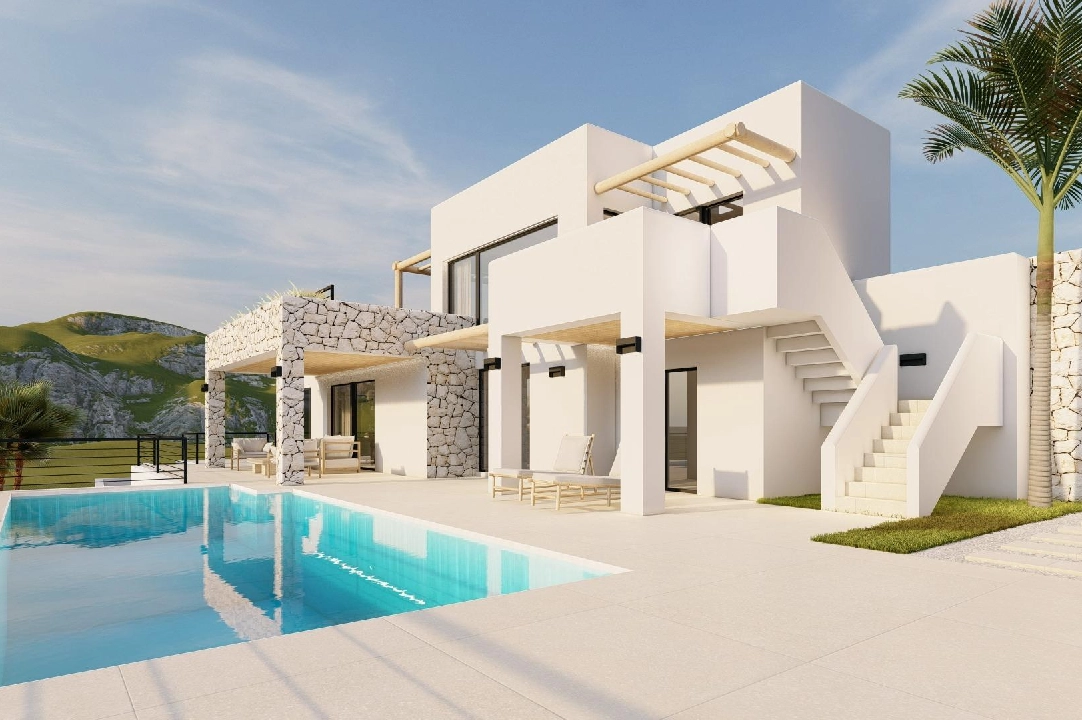 villa en Moraira en vente, construit 261 m², ano de construccion 2023, aire acondicionado, terrain 810 m², 4 chambre, 3 salle de bains, piscina, ref.: AM-12027DA-1