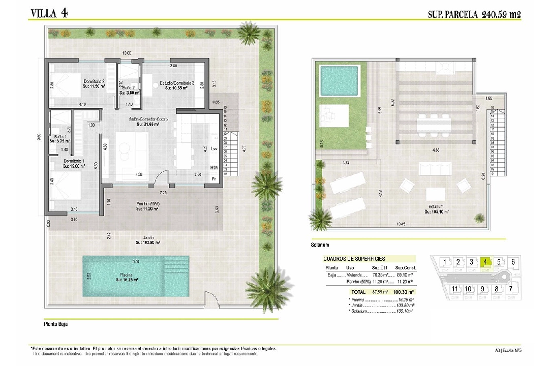 villa en Alhama de Murcia en vente, construit 205 m², estado nuevo, terrain 231 m², 3 chambre, 2 salle de bains, piscina, ref.: HA-AHN-111-E02-7