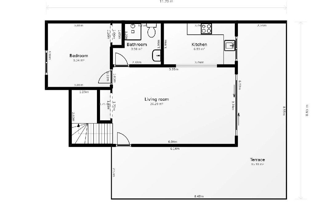 adosado en Calpe(Calpe) en vente, construit 80 m², aire acondicionado, 3 chambre, 2 salle de bains, piscina, ref.: COB-3452-10535-22