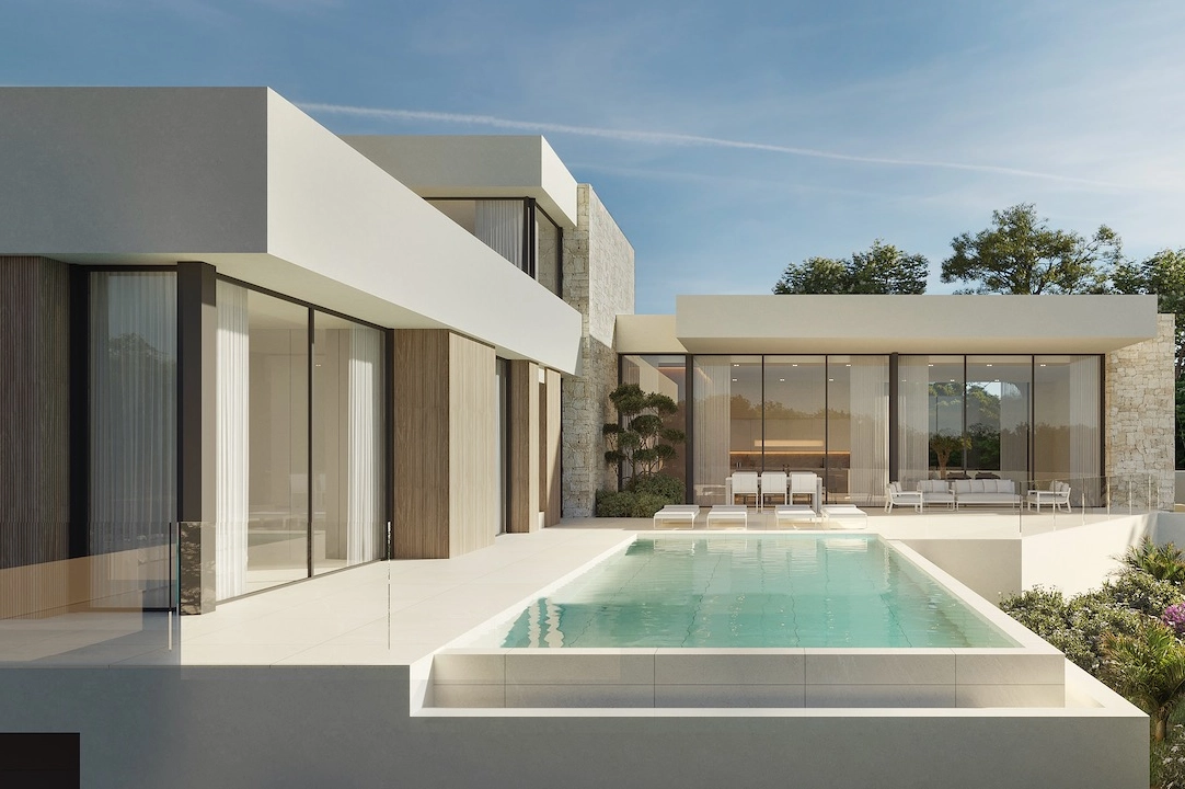 villa en Moraira(Moravit) en vente, construit 320 m², aire acondicionado, terrain 1035 m², 4 chambre, 4 salle de bains, piscina, ref.: CA-H-1811-AMB-1