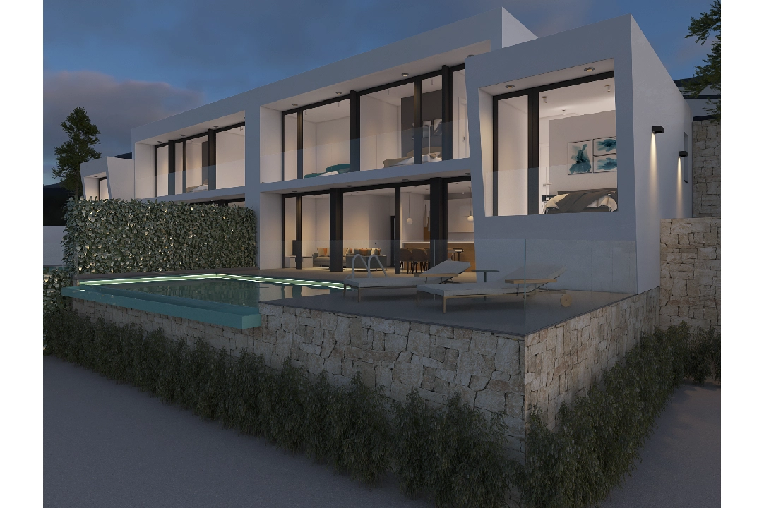 villa en Moraira(Benimeit) en vente, construit 178 m², aire acondicionado, terrain 508 m², 3 chambre, 3 salle de bains, piscina, ref.: CA-H-1820-AMB-4