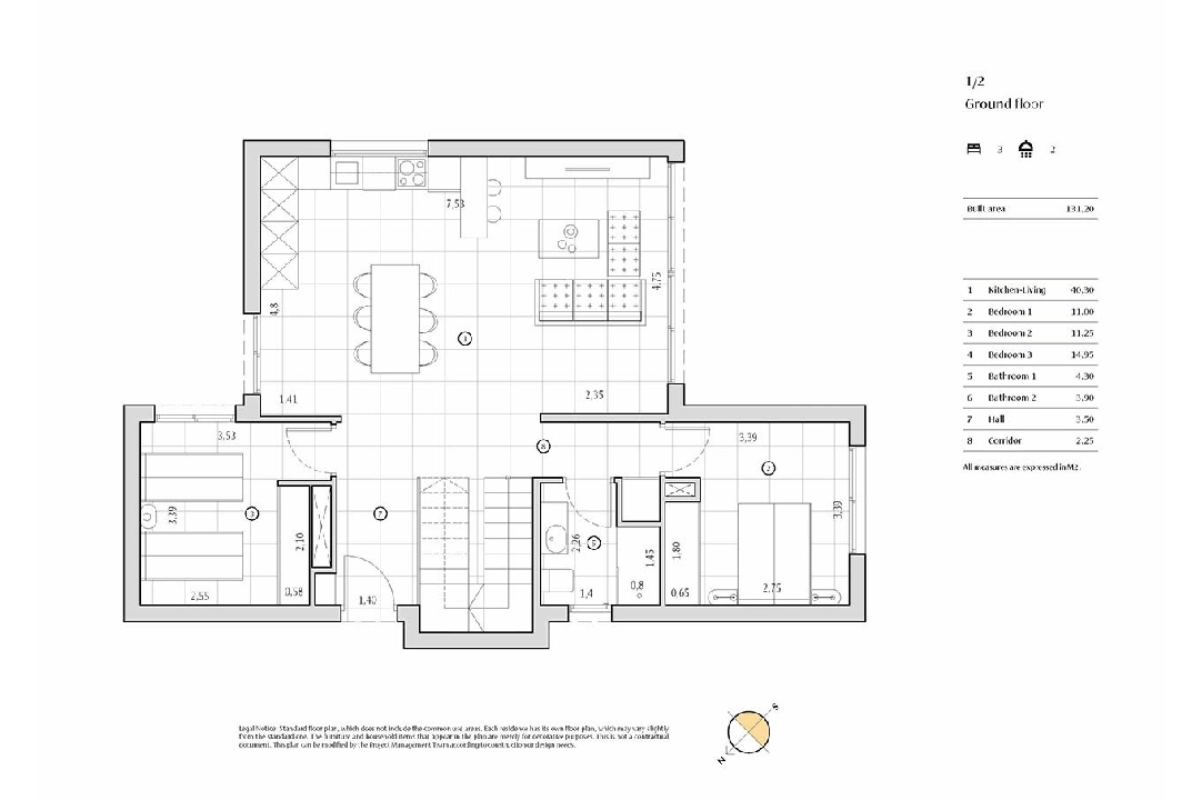 villa en Algorfa en vente, construit 198 m², estado nuevo, + fussboden, aire acondicionado, terrain 308 m², 3 chambre, 2 salle de bains, piscina, ref.: HA-ARN-109-E01-14