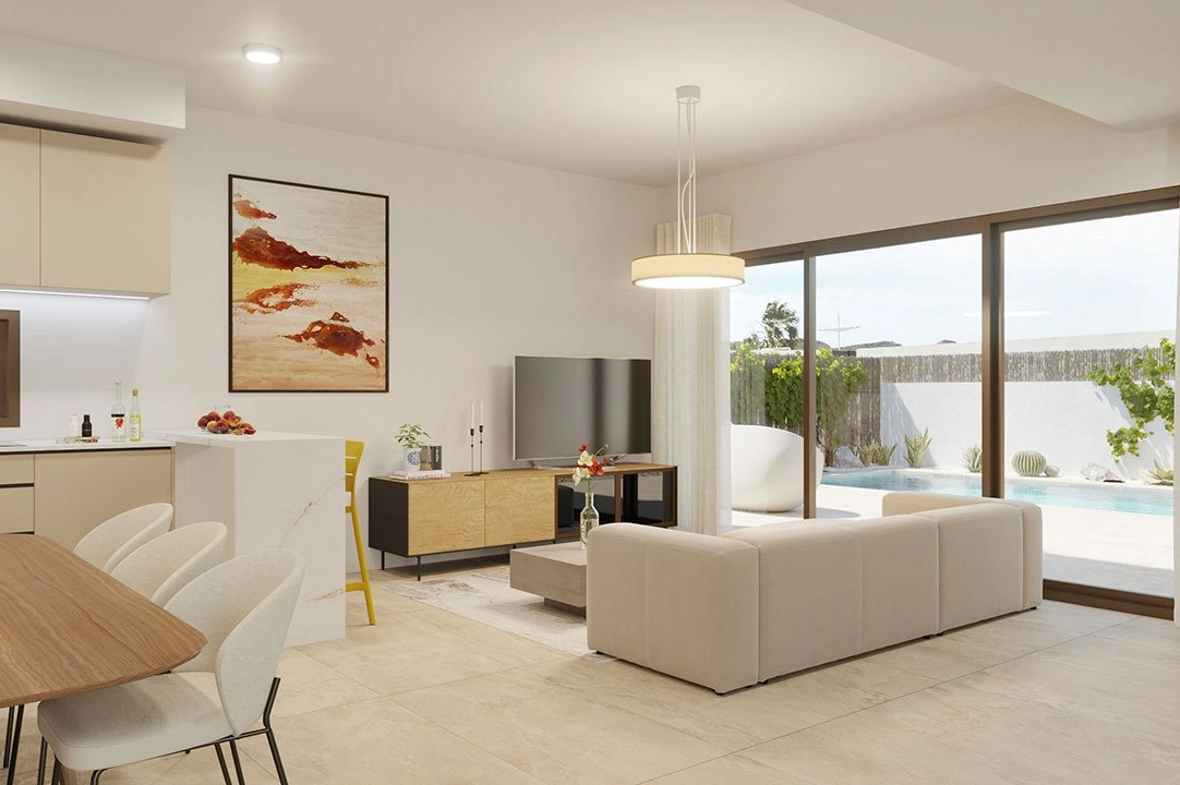 villa en Algorfa en vente, construit 198 m², estado nuevo, + fussboden, aire acondicionado, terrain 308 m², 3 chambre, 2 salle de bains, piscina, ref.: HA-ARN-109-E01-4