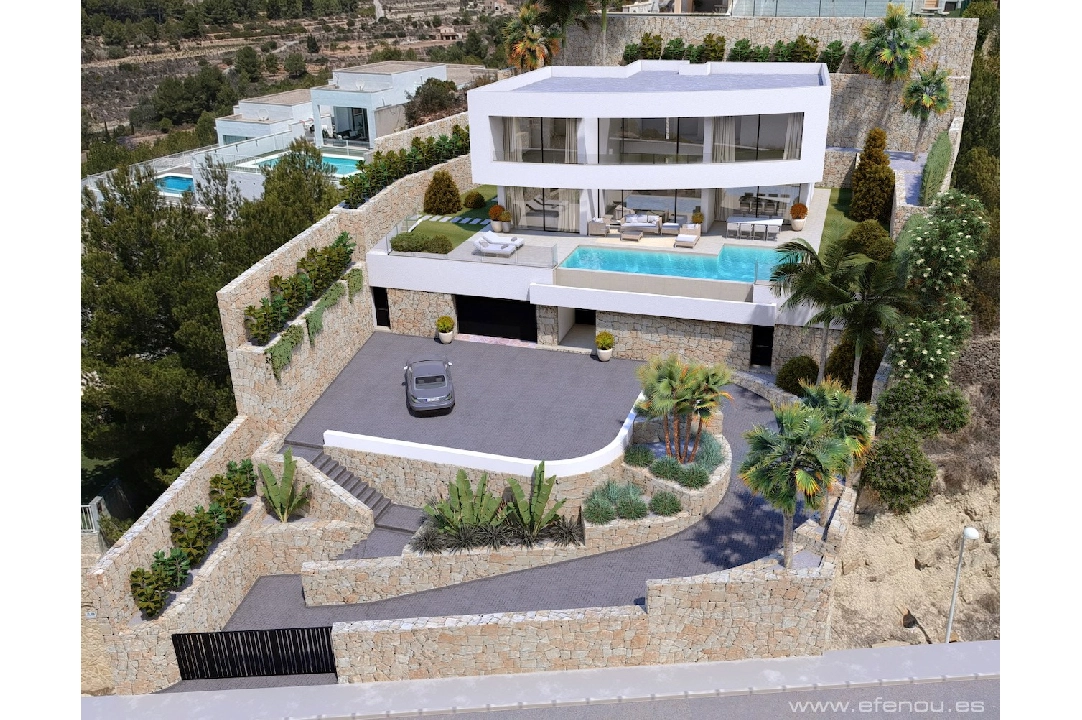 villa en Calpe(Empedrola) en vente, construit 335 m², aire acondicionado, terrain 1042 m², 4 chambre, 4 salle de bains, piscina, ref.: CA-H-1826-AMB-7