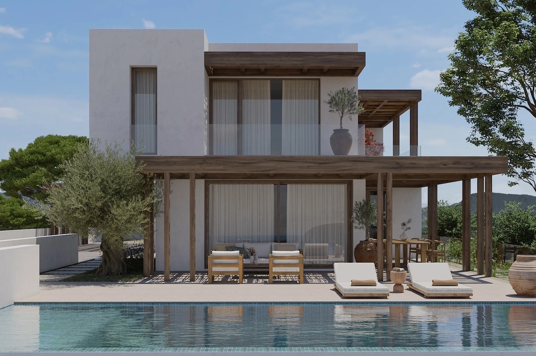 villa en Moraira(Benimeit) en vente, construit 319 m², aire acondicionado, terrain 1000 m², 3 chambre, 3 salle de bains, piscina, ref.: CA-H-1840-AMB-2