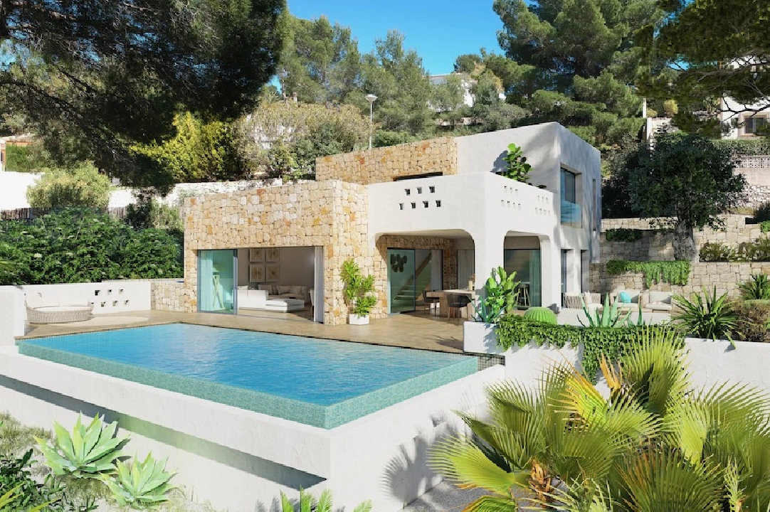 villa en Benissa(San Jaime) en vente, construit 175 m², aire acondicionado, terrain 1249 m², 3 chambre, 2 salle de bains, piscina, ref.: CA-H-1848-AMBI-1