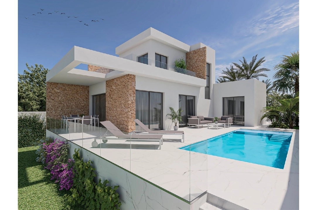 villa en San Fulgencio en vente, construit 247 m², estado nuevo, aire acondicionado, terrain 500 m², 3 chambre, 3 salle de bains, piscina, ref.: HA-MAN-290-E02-1