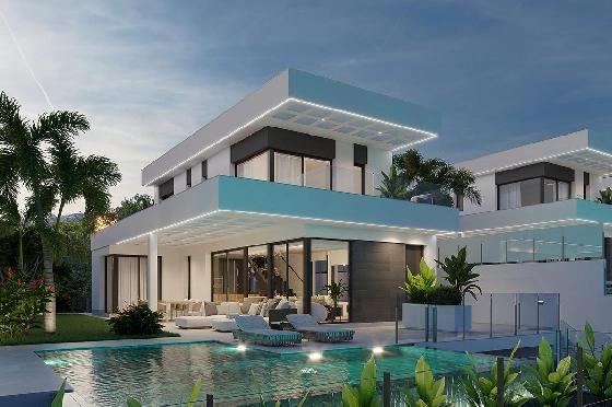 Villa in Finestrat zu verkaufen, Wohnfläche 175 m², Zustand Erstbezug, + fussboden, Klimaanlage, Grundstück 455 m², 3 Schlafzimmer, 3 Badezimmer, Pool, ref.: HA-FIN-106-E01-19