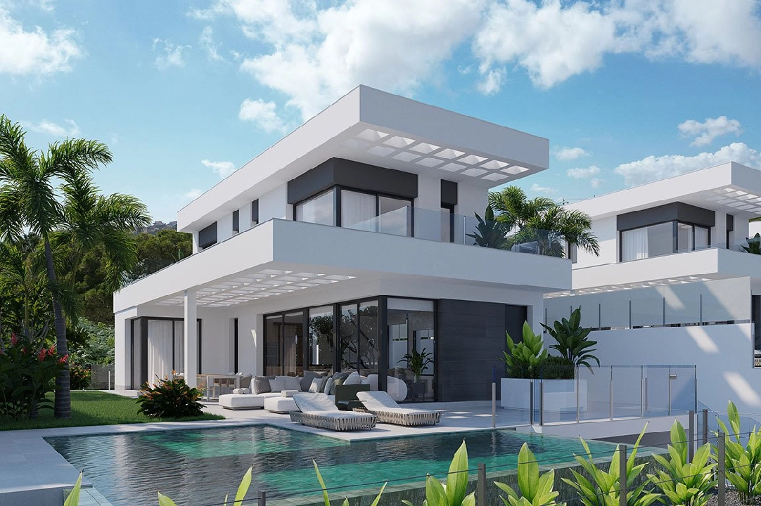 villa en Finestrat en vente, construit 175 m², estado nuevo, + fussboden, aire acondicionado, terrain 455 m², 3 chambre, 3 salle de bains, piscina, ref.: HA-FIN-106-E01-2