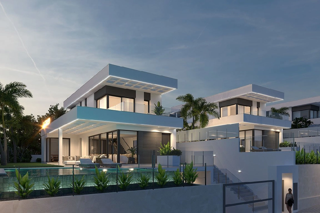 villa en Finestrat en vente, construit 175 m², estado nuevo, + fussboden, aire acondicionado, terrain 455 m², 3 chambre, 3 salle de bains, piscina, ref.: HA-FIN-106-E01-20